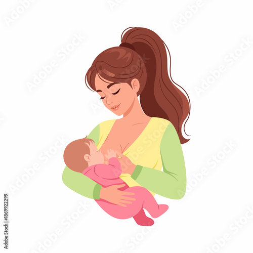 Mother Breastfeeding Baby Nursing Newborn Care.