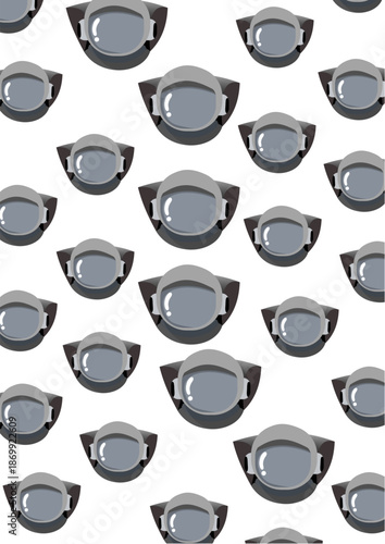 Astronaut pattern in orange color, with oxygen backpack on his back gray helmet backpack gray medium size in vector for children’s backgrounds and school materials with transparent background