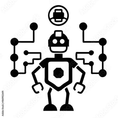 A funny cartoon android illustration combines technology with humor and personality, turning a robot or Android character into a playful, approachable figure.