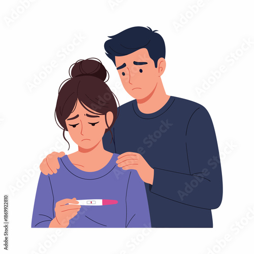 Couple Reaction to Positive Pregnancy Test.
