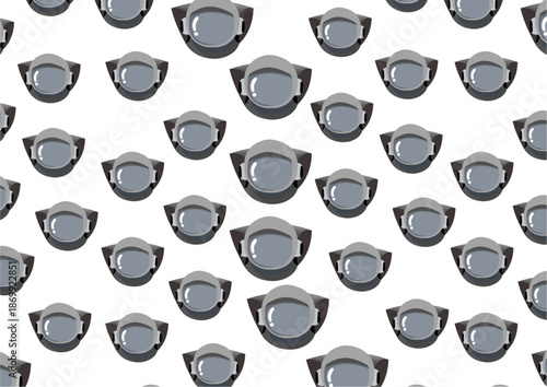 Astronaut pattern in gray color, with the oxygen backpack on his back gray helmet backpack gray large size in vector for children’s backgrounds and school materials with transparent background
