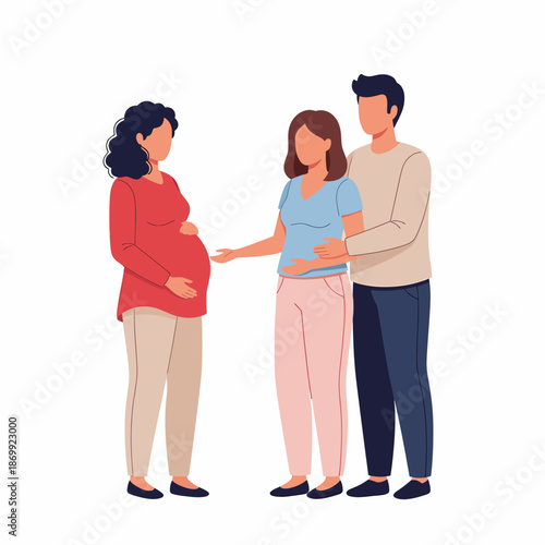 pregnant women supporting each other expectant mother couple expecting baby.