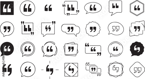 Set of quote marks, quotes icon vector.eps