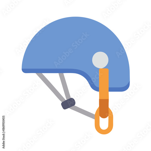 Flat vector illustration of a climbing helmet isolated on a black background