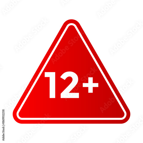 Official Twelve Plus Age Restriction Warning Sign Symbol