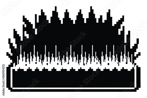 Black Pixelated Spiky Crown and Dripping Liquid Game Frame for Gothic Themes