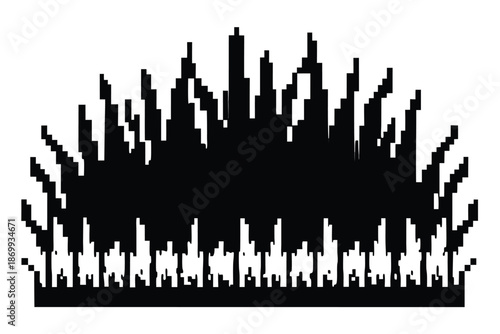 Geometric Black Pixel Crown Silhouette Design for Retro Gaming and Creative Assets