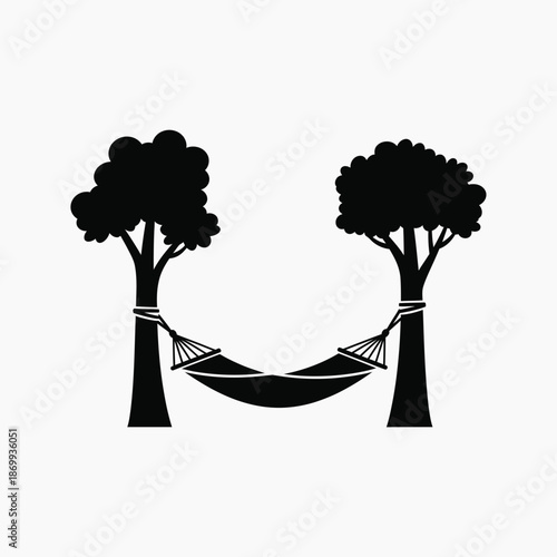 Relaxing hammock between trees