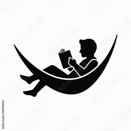 Person reading in hammock