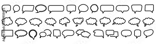 Collection of various speech bubbles and thought bubbles icons Vector Illustration 