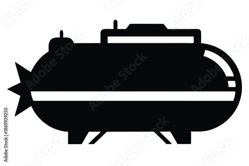 Vector Silhouette of a Scuba Oxygen Tank for Marine Exploration and Underwater Sports Design
