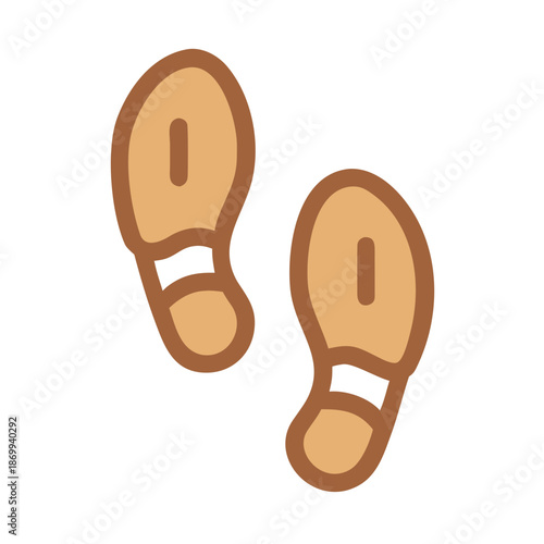 Footprints in the Sand: Graphic Illustration of Two Footprints on Black Backdrop