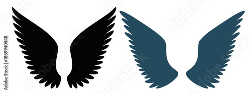 Bird wings silhouette. Wings symbol vector stock.