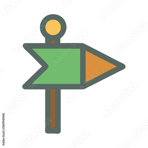 Directional signpost illustration indicating two opposite directions against a black background