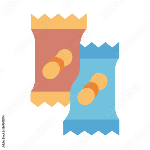 Two snack bags of chips vector flat image on black background