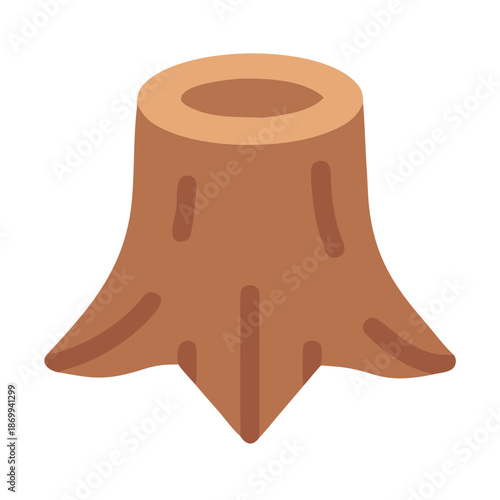 Illustration of a tree stump with a cutout on a black background
