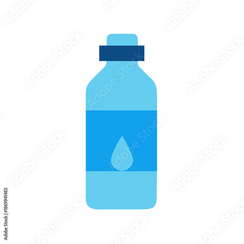 Minimalist bottle illustration on black background showing refreshment and hydration concept
