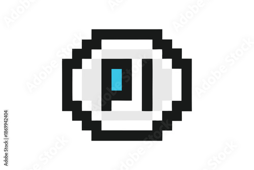 Sharp Pixel Silhouette Pause Icon Vector Illustration on White Background