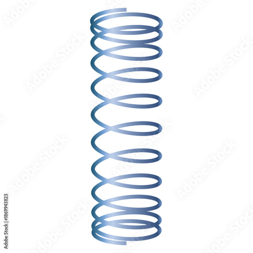 Spring illustrator. Elastic metal coil. Mechanical detail.
