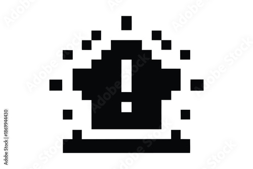 Monochrome Pixel Star Score Icon - Retro Game Achievement, Award Symbol