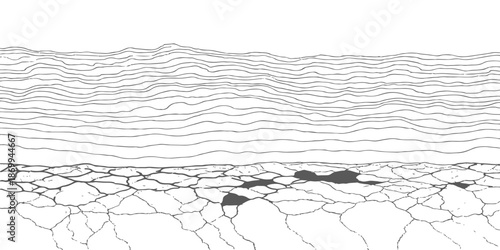 An aged world map in a vintage style is displayed on a grunge cracked stone surface with a rough marble pattern and gray concrete texture