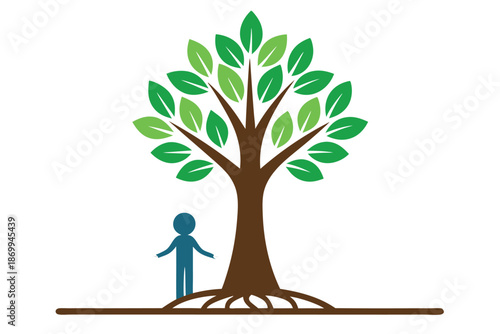 Tree Growing Silhouette - Personal Growth and Transformation Concept