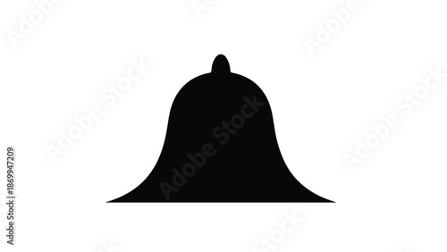 Black bell icon silhouette notification symbol on white background