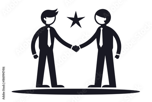 Solidarity, Agreement, Two People Shaking Hands, Connection and Collaboration Symbol