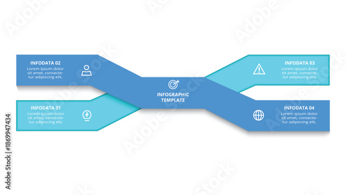Abstract of graph, diagram with 4 steps, options, parts or processes. Vector business template for presentation