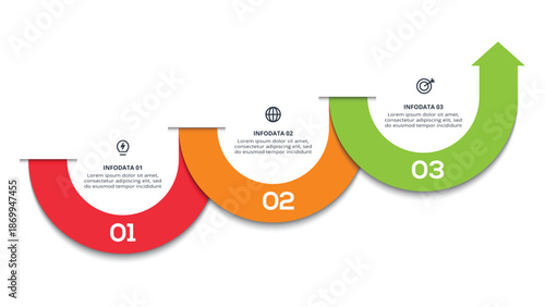 Abstract of graph, diagram with 3 steps, options, parts or processes. Vector business template for presentation