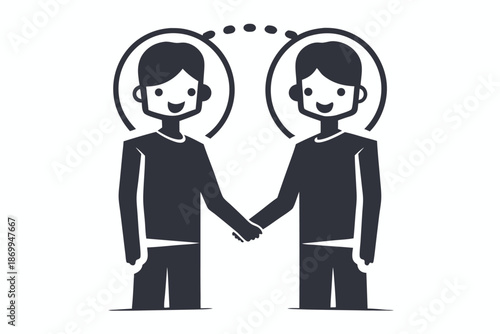Corporate Agreement, Two People Shaking Hands, Symbolizing Trust, Partnership, and Connection
