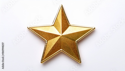 Isolated Gold Star Sticker On A White Background