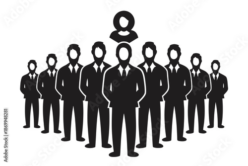 Abstract crowd of diverse user silhouettes, signifying customer segmentation and market reach