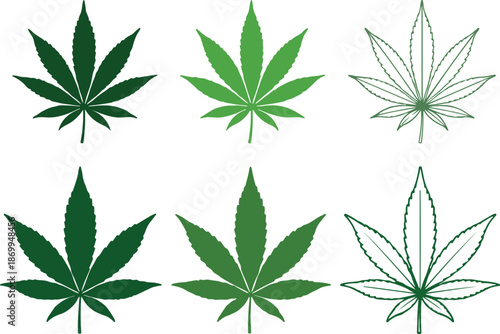 Marijuana leaf silhouette vector icon. Cannabis and hemp leaf symbol illustration.eps
