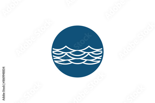 Modern User Profile Icon with Calming Wave Pattern - Abstract Digital Avatar for UI/UX Design