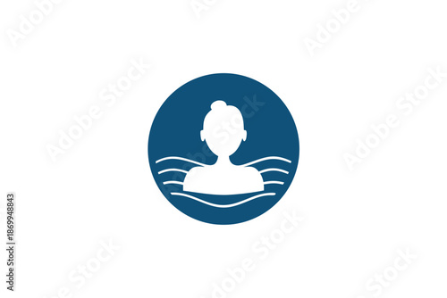 Modern User Profile Icon with Calming Wave Pattern - Abstract Digital Avatar for UI/UX Design