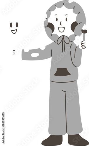 Illustration of an introvert coloring