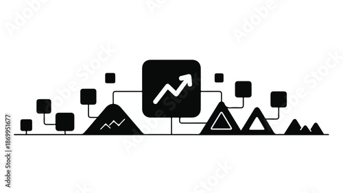 vector illustration of a blocks showing arrows 