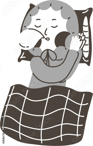 Illustration of an introvert who likes to sleep