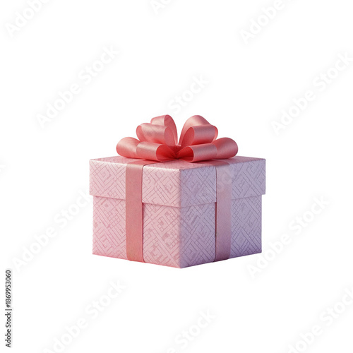 Gift Box With Pink Ribbon on Top Displayed for Celebration or Event