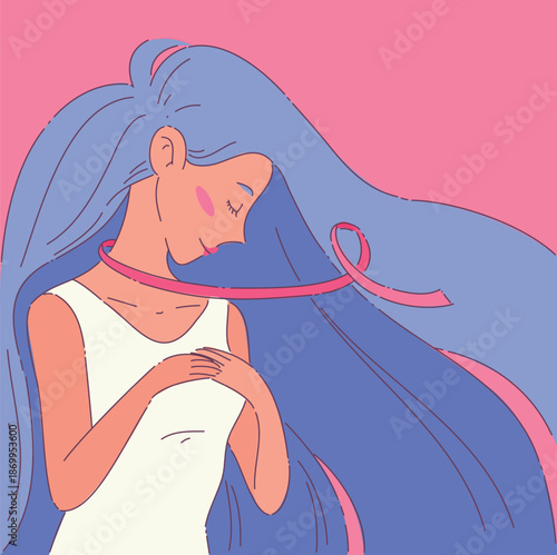 Calm Woman In Flowing Attire, Tranquil Woman Dressed In White Exudes Gratitude And Serenity