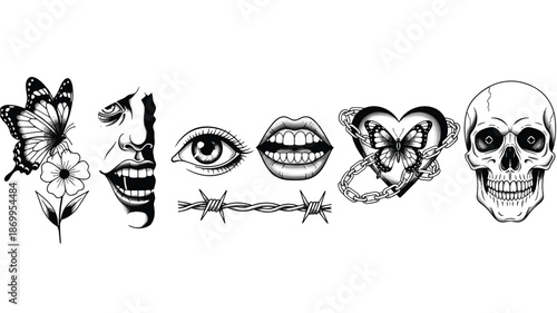 Unique Vector Illustration Tattoo Designs