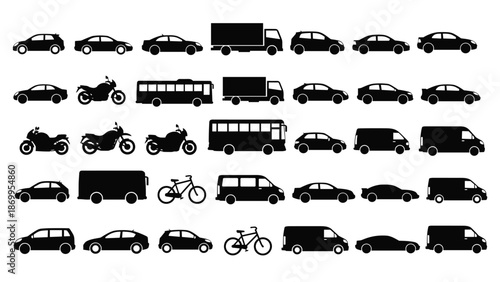 Vector Illustration of Various Vehicles