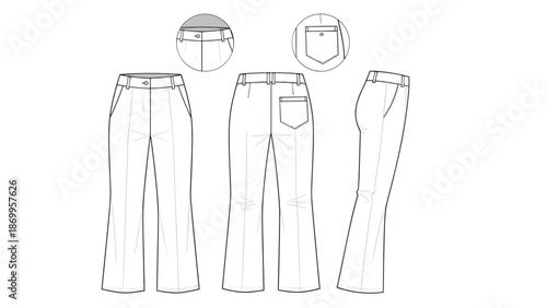 Classic Trouser Styles Vector Illustration