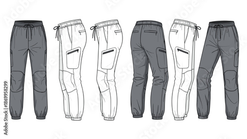 Mens Casual Vector Illustration of Sweatpants