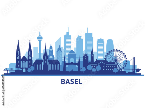 Basel Cityscape Vector Illustration