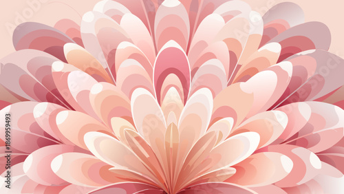 Delicate Blush Pink and Ivory Petal Gradient Clusters - AI-generated illustration