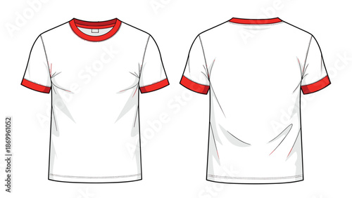 Classic Red and White T-Shirt Design Template