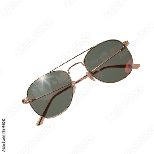 Stylish Red Sunglasses With Gradient Lenses Placed on a White Background