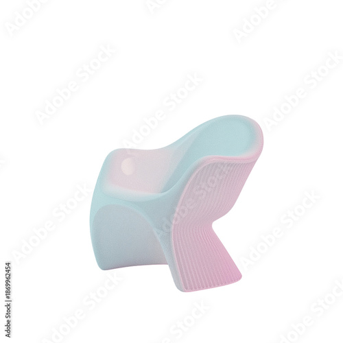Curved Chair Design With Unique Structure and Light Colors on Display